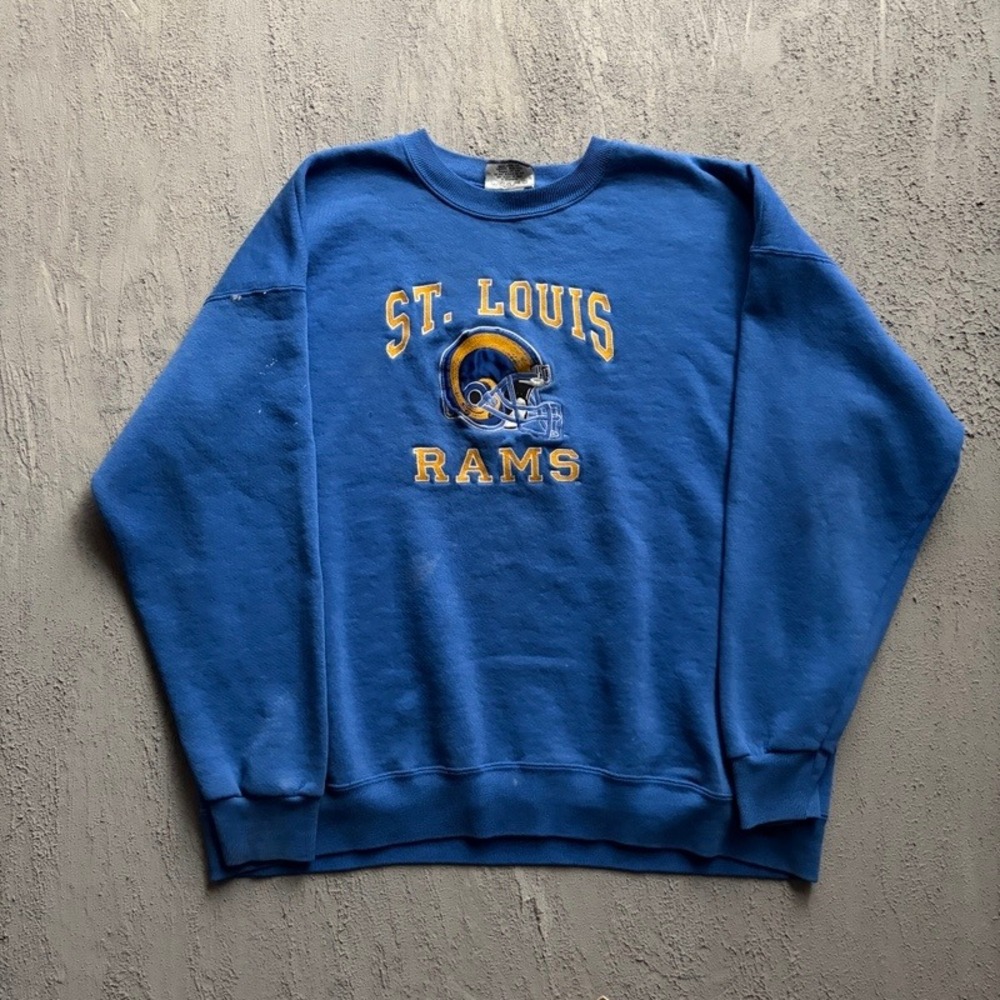 Vintage St Louis Rams Sweatshirt XXL Blue 1990s NFL